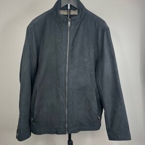 Weatherproof Men's Perforated Faux Suede Black Jacket Size Medium